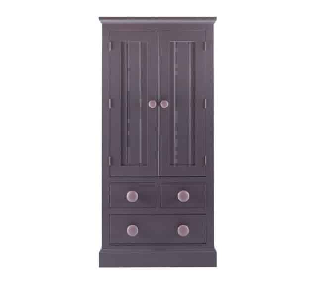 Freya & Olly Children’s Painted Furniture Wardrobe with 3 Drawers Con-Tempo Furniture