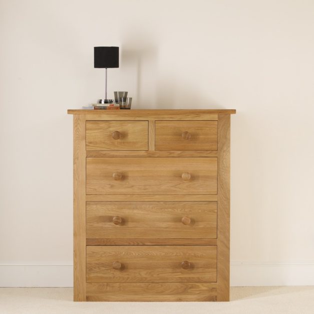 quercus solid oak bedroom furniture 2+3 oak chest of drawers