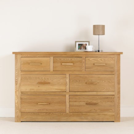 Quercus Solid Oak 4+3 Chest of Drawers Con-Tempo Furniture