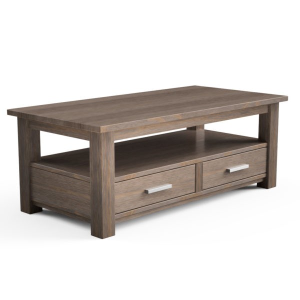 Quercus Solid Oak Coffee Table With  Drawers Con-Tempo Furniture 10
