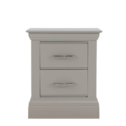 lusso grey painted bedroom furniture 2 drawer bedside table