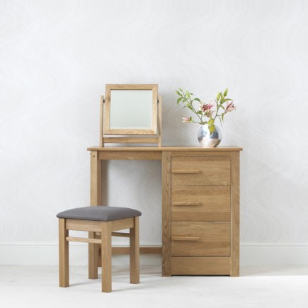 Ora Oak Single Pedestal Dressing Table Con-Tempo Furniture