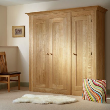 quercus solid oak bedroom furniture large oak wardrobe with 3 doors