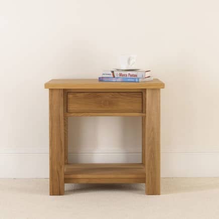 Quercus Solid Oak Bedside Table Con-Tempo Furniture