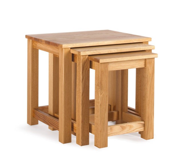 Quercus Solid Oak Nest of Tables Con-Tempo Furniture