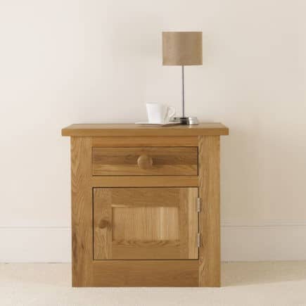 Quercus Solid Oak Large Door & Drawer Bedside Table Con-Tempo Furniture