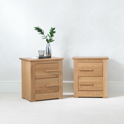 Ora Oak Small Bedside Table 2 Drawers Con-Tempo Furniture