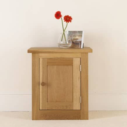 Quercus Solid Oak Small Bedside Table with Door Con-Tempo Furniture