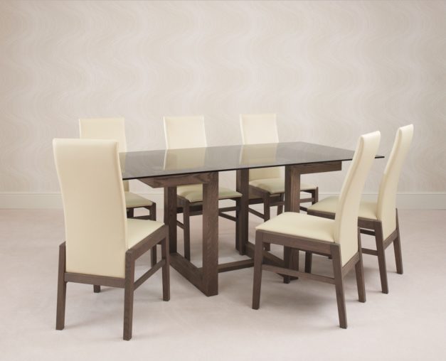 Primo Glass & Solid Oak Dining Table Con-Tempo Furniture