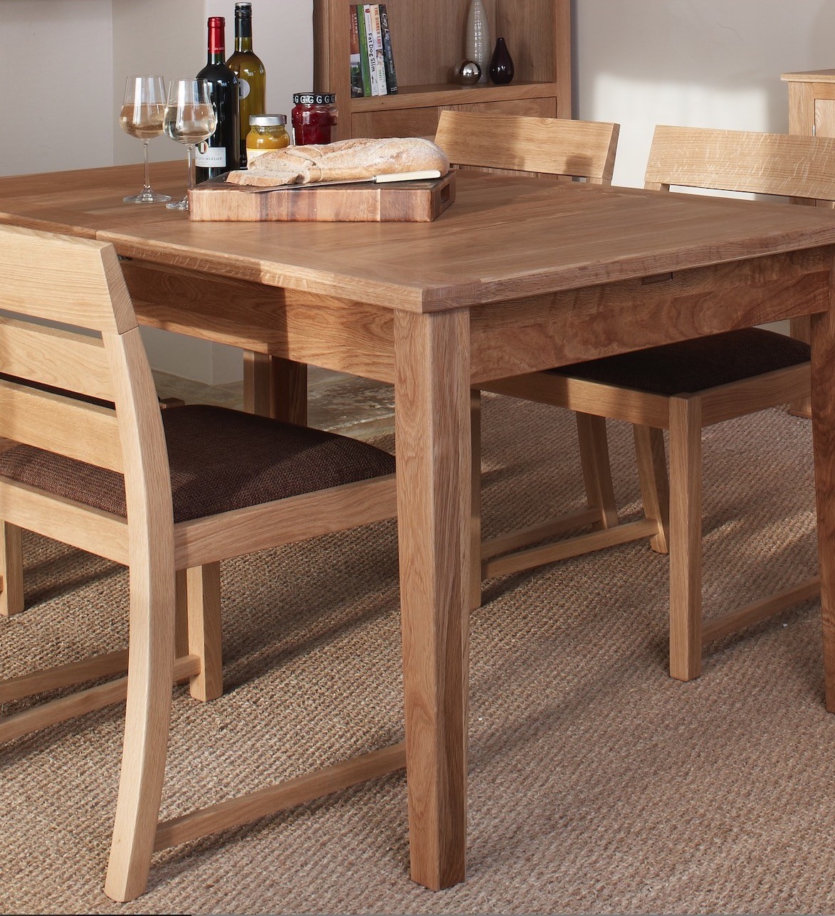 Quercus Oak Taper Leg Dining Table - Con-Tempo Furniture
