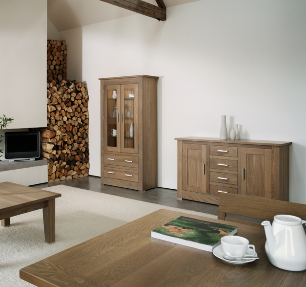 Quercus Solid Oak Center Drawer Sideboard 1.8m Con-Tempo Furniture