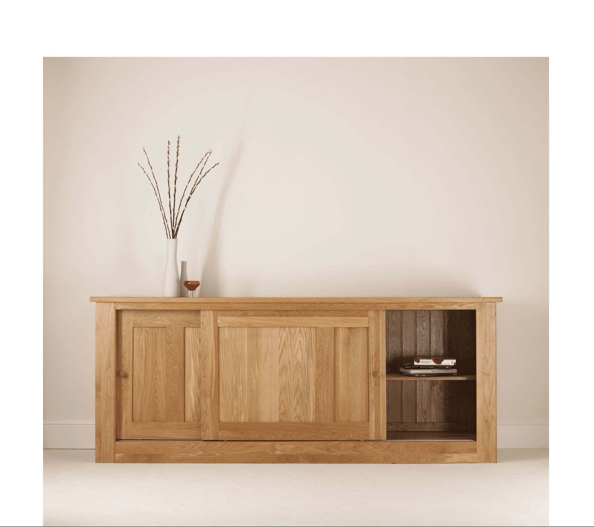 Quercus Oak Sliding Door Sideboard ConTempo Furniture