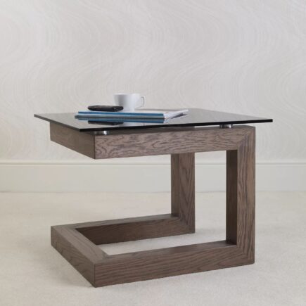 Primo Oak & Glass Side Table Con-Tempo Furniture