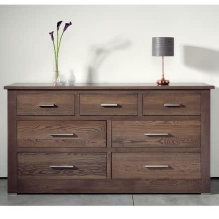 Quercus Solid Oak 4+3 Extra Wide Chest of Drawers Con-Tempo Furniture