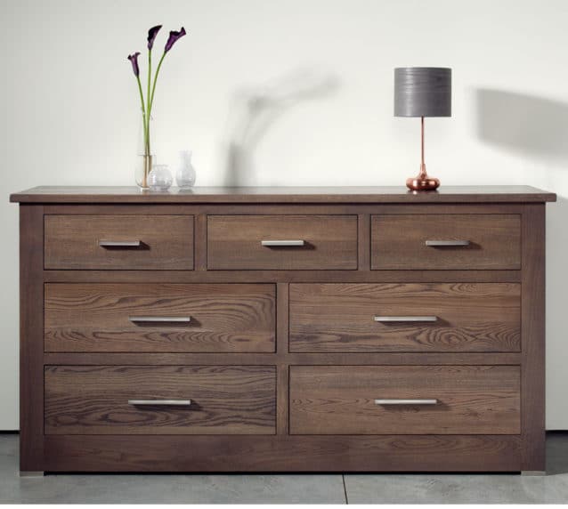 Quercus Solid Oak 4+3 Extra Wide Chest of Drawers Con-Tempo Furniture