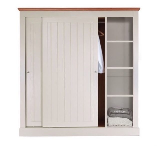 Impello painted sliding door wardrobes 1.8m with shelving Con-Tempo Furniture