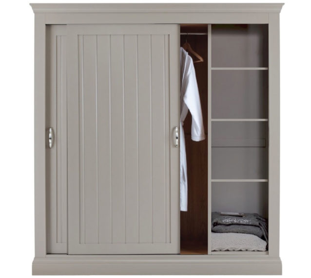 Lusso grey painted sliding door wardrobes