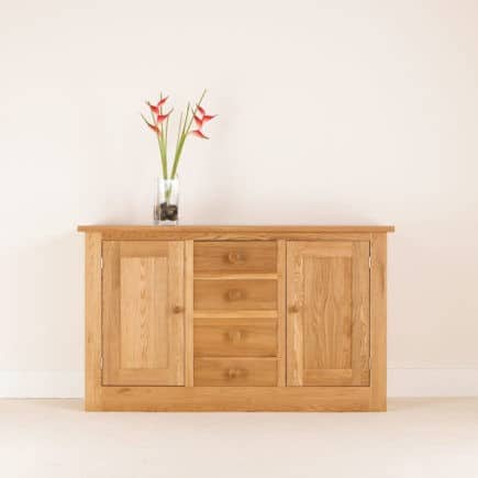 Quercus Solid Oak Center Drawer Sideboard 1.5m Con-Tempo Furniture