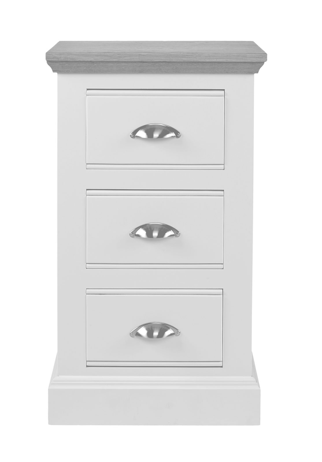 Impello painted small 3 drawer bedside table Con-Tempo Furniture