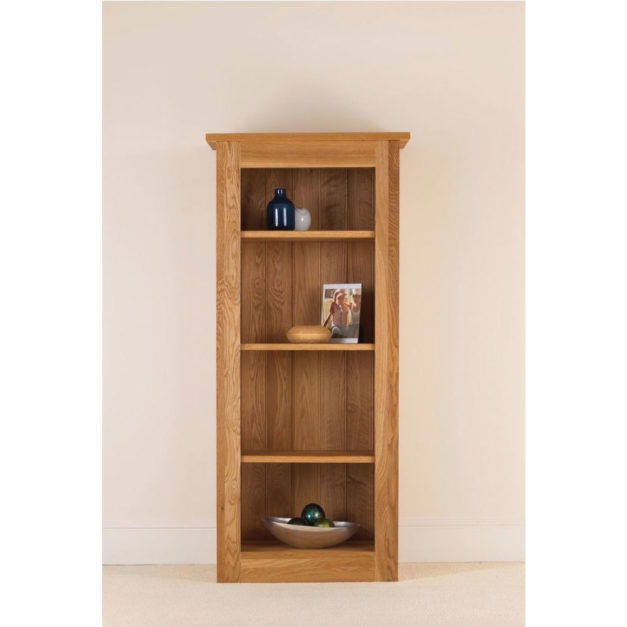 quercus solid oak bookcase 54-26 with adjustable shelves