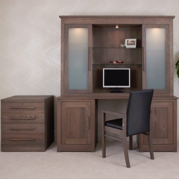 Ora Mixed Oak Office 1.8m Desk with drawer pack and Rack Con-Tempo Furniture
