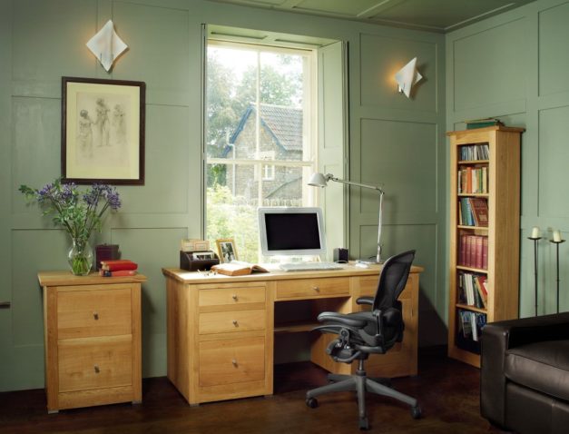 Quercus Oak Double Pedestal Office Desk Con-Tempo Furniture