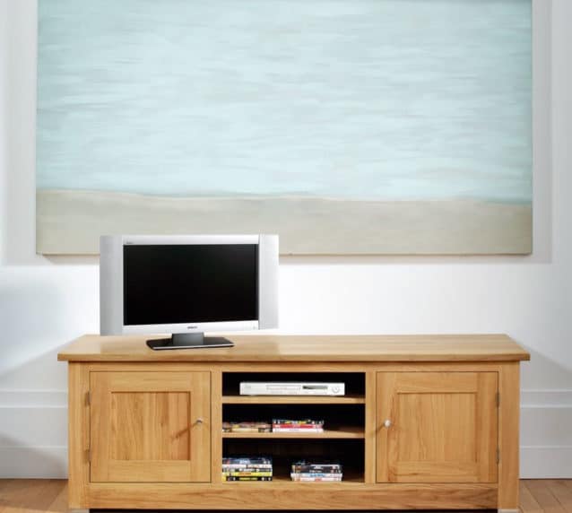 Quercus Solid Oak 1.3 2 Door TV Unit Con-Tempo Furniture