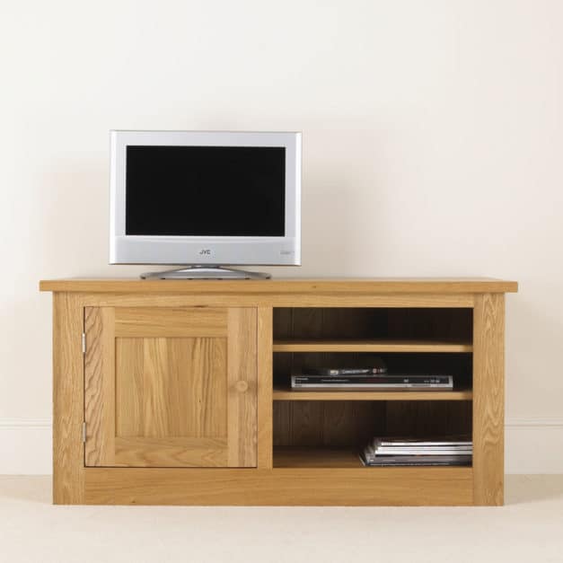 Quercus Solid Oak TV unit 1.2m with door Con-Tempo Furniture