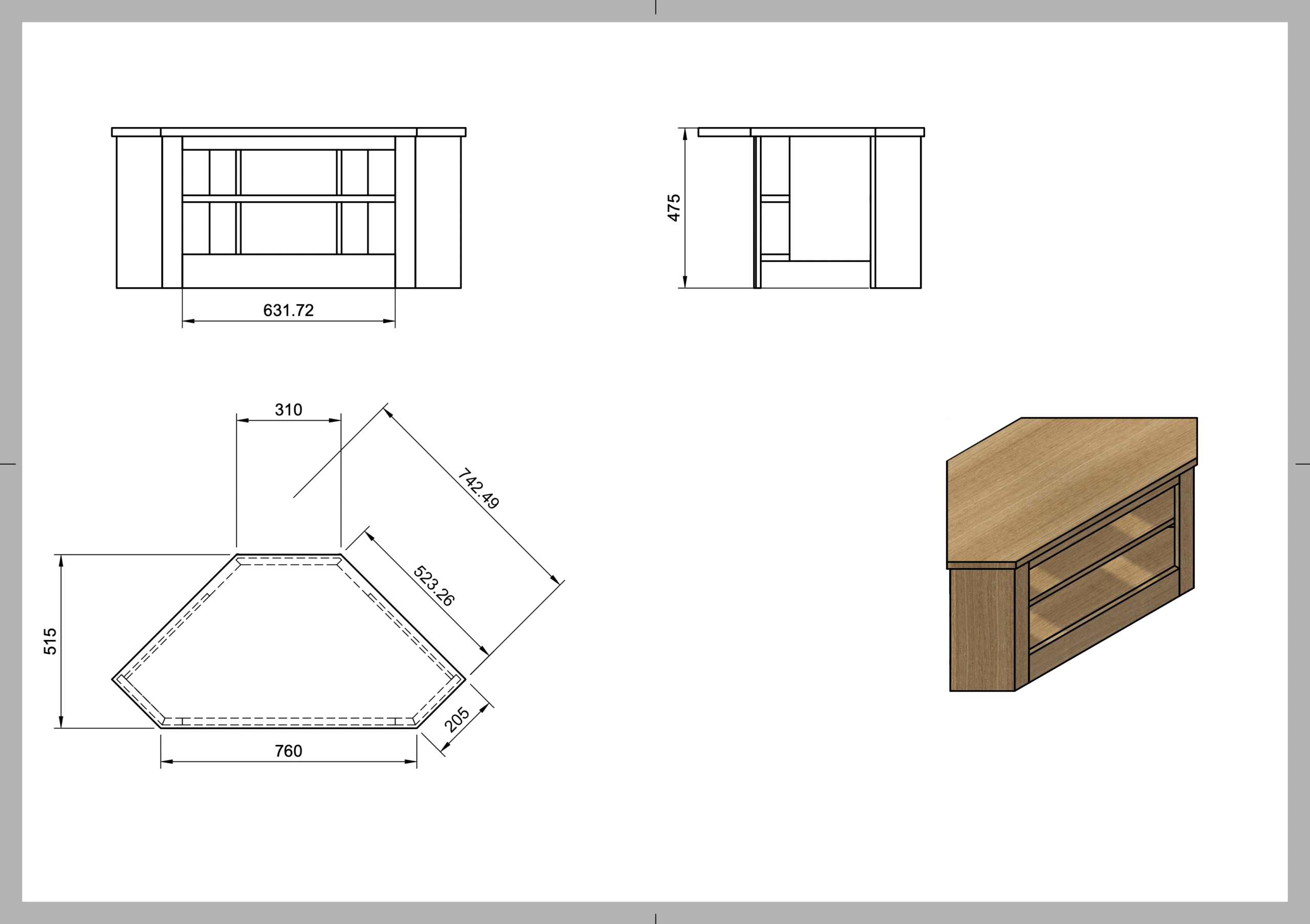 Quercus Solid Oak Corner TV Unit Con-Tempo Furniture 3