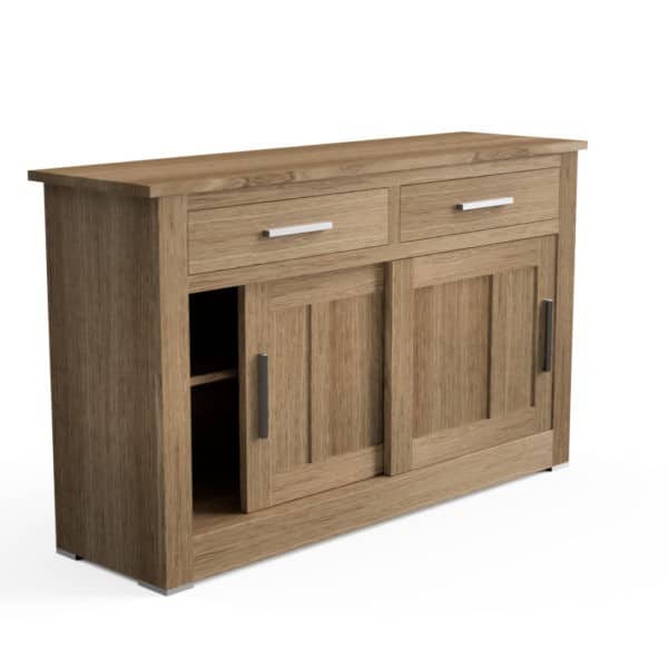 Quercus Contemporary Solid Oak Sliding Door & Drawer Sideboard 1.5m Con-Tempo Furniture 14