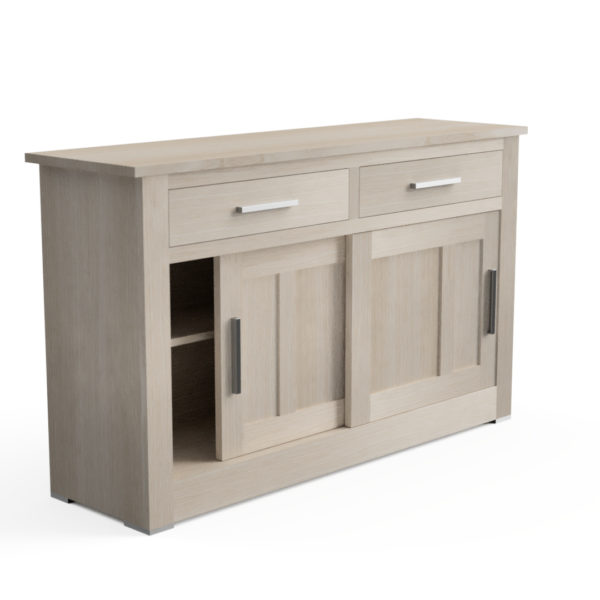 Quercus Contemporary Solid Oak Sliding Door & Drawer Sideboard 1.5m Con-Tempo Furniture 12
