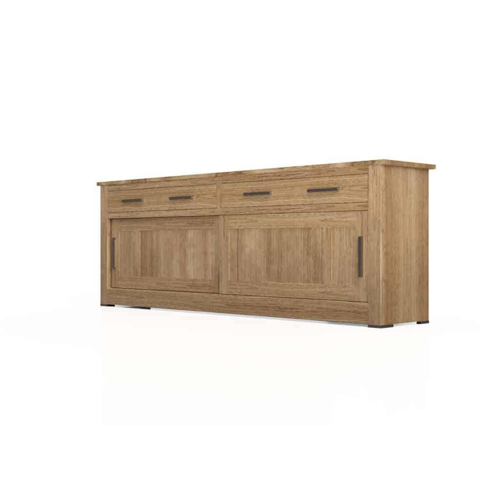 Quercus Contemporary Oak Sliding Door Sideboards 2.4m