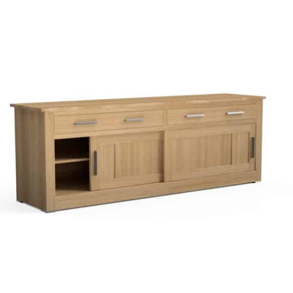 Quercus Contemporary Oak Sliding Door & Drawer Sideboard 2.4m Con-Tempo Furniture 8