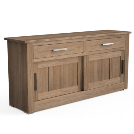 Quercus Contemporary Oak Sliding Door & Drawer Sideboard 1.8m Con-Tempo Furniture