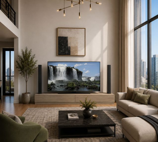 Quercus Oak TV Unit 2.6m Con-Tempo Furniture