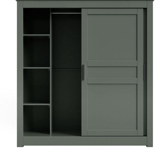 NEW Zante 1.8m Painted sliding door wardrobe with 1/4 shelving Con-Tempo Furniture