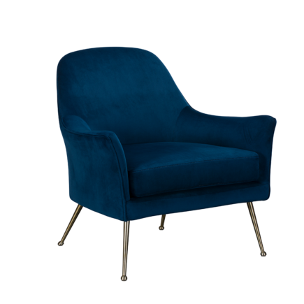 Wilson Side Chair Blue Velvet Con-Tempo Furniture