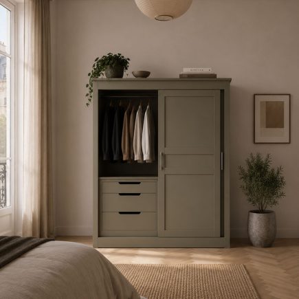 Zante Customisable Painted sliding door wardrobe with drawers Con-Tempo Furniture