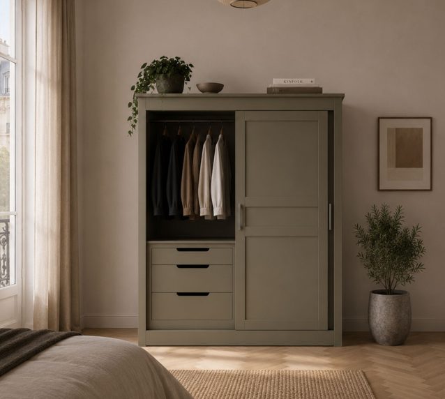 Zante Customisable Painted sliding door wardrobe with drawers Con-Tempo Furniture