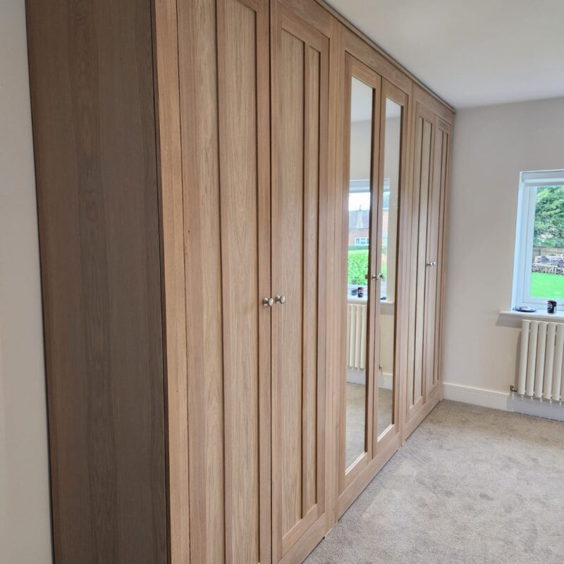 quercus oak wardrobe 6 doors with mirrors