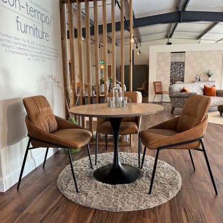 Oak Round Bistro Dining Table 1.0m Con-Tempo Furniture