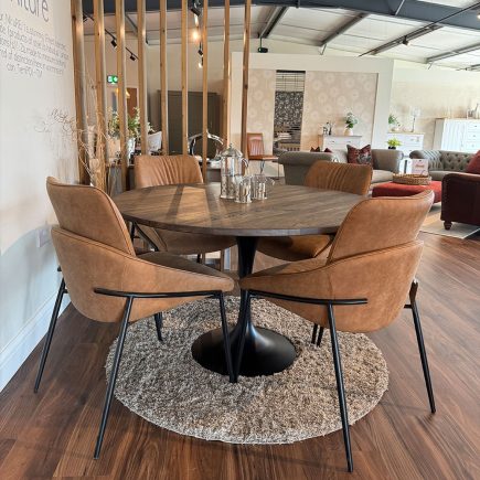Round Oak 1.2m Bistro Dining Table Con-Tempo Furniture