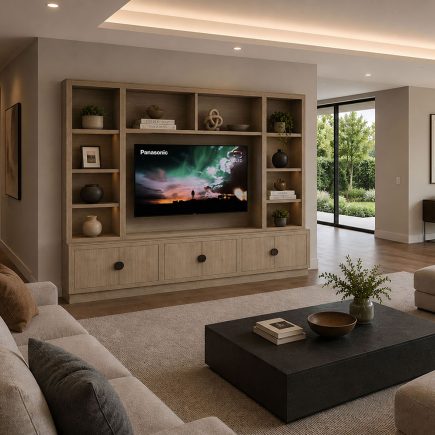 Luna Oak Media Wall Unit with Storage Con-Tempo Furniture