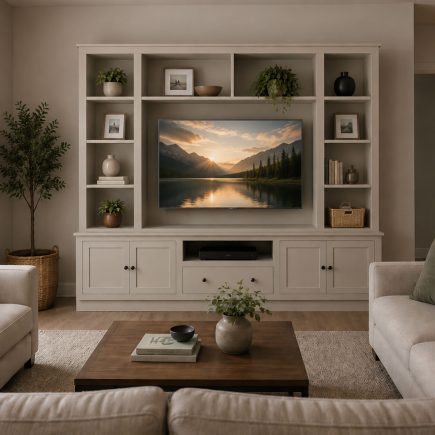 Vertu Media Wall Unit with Doors & Drawer for 55″ TV Con-Tempo Furniture