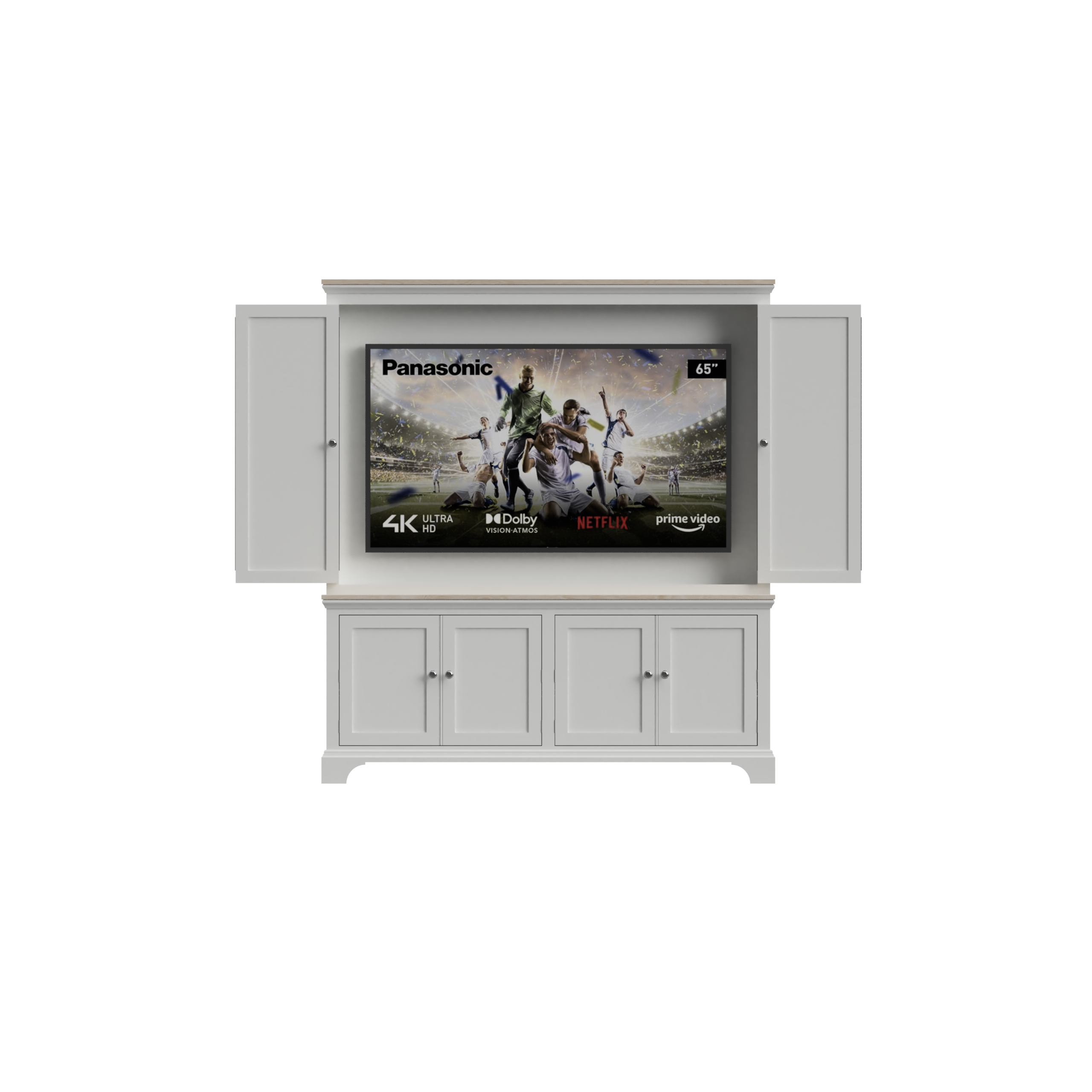 Henley Oak & Painted 65″ TV Cabinet with Bifold Doors 6 Henley Oak & Painted 65″ TV Cabinet with Bifold Doors Con-Tempo Furniture 6