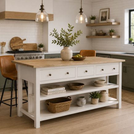 Shaker Oak & Painted Kitchen Island 1.8m Con-Tempo Furniture